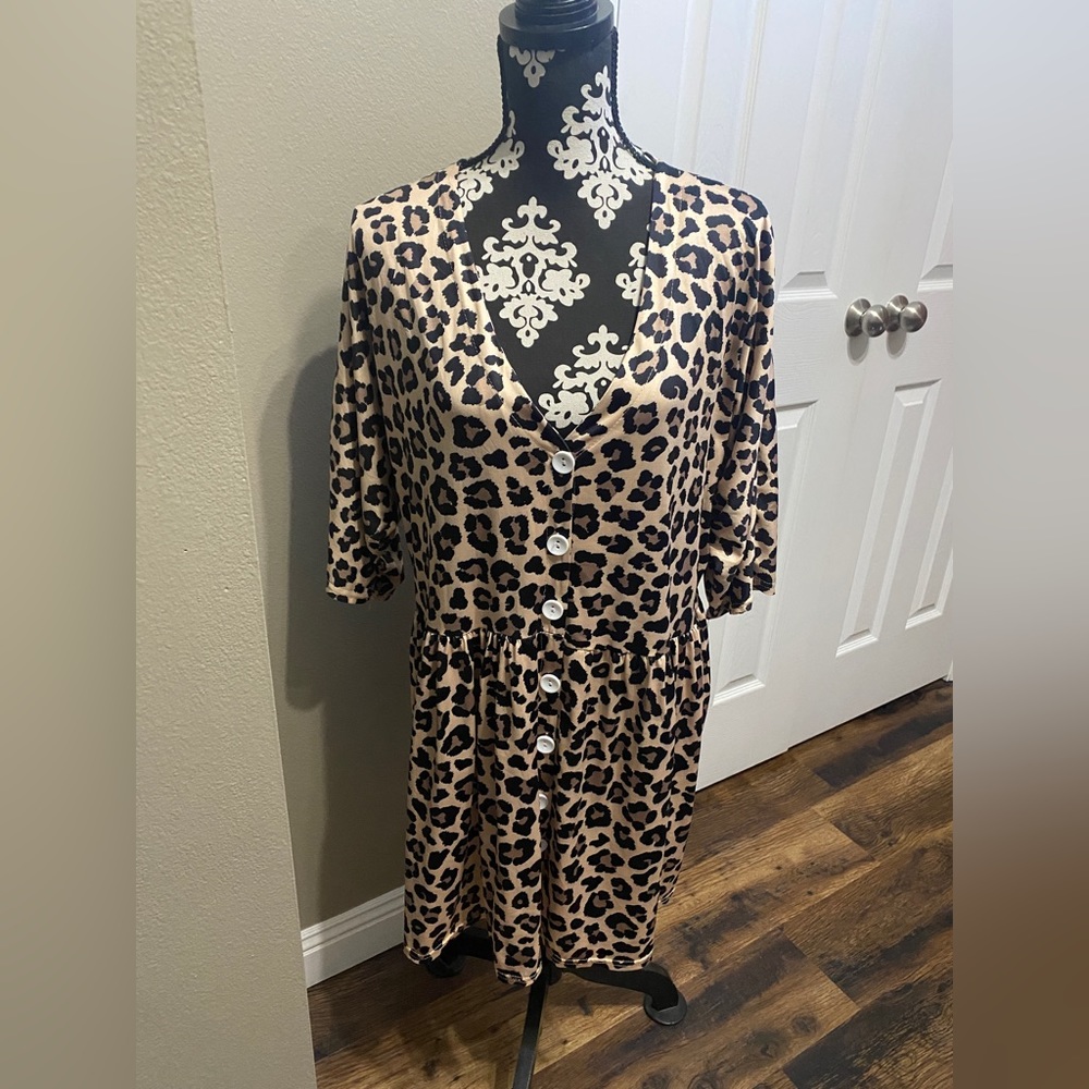 🔥3 for $10🔥 Leopard Babydoll Dress Size Medium